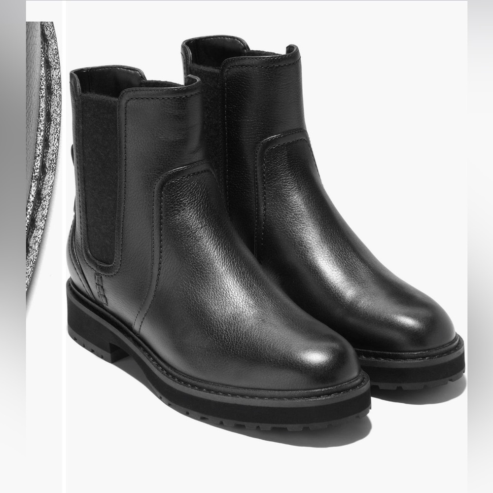COLE HAAN Greenwich WP Chelsea Boot Women's Size 7.5 B Black Leather